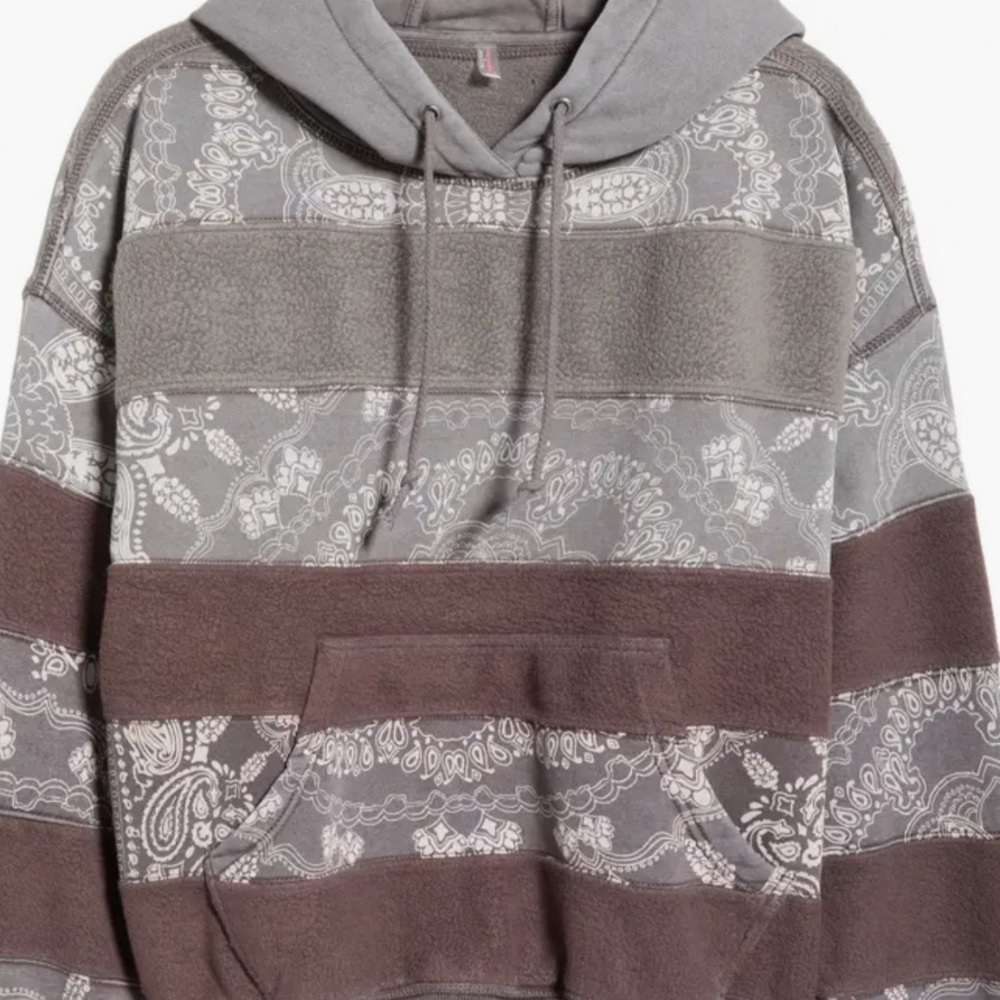NWT Free People sz L Final Call Bandana Logo Hoodie